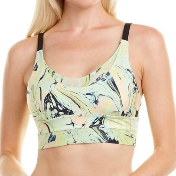 Free People Movement Lose your Marbles lemon zest sports bra NWT - Picture 1 of 12